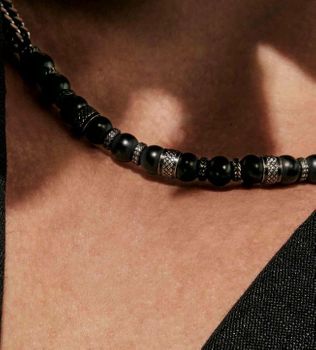 Męski naszyjnik Nomination Manvision 133026 051 - stal nierdzewna i matowy czarny agatv (1).jpg